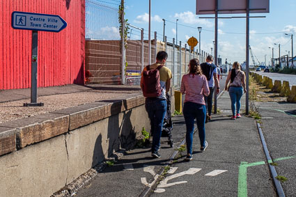 Walking to downtown Le Havre from cruise pier