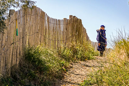 Cheryl Imboden in nature preserve by Zeebrugge Strand