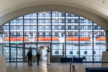 Boarding bridge in Rotterdam Cruise Terminal