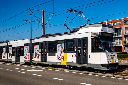 Kusttram (Coastal Tram) near Port of Zeebrugge