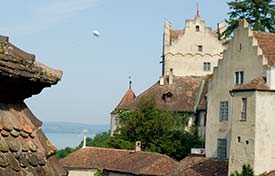 Meersburg Upper Town with Zeppelin