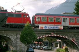 Deutsche Bahn (DB) train in Germisch-Partenkirchen