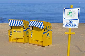 Wicker beach chairs in Cuxhaven