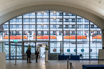 Boarding bridge in Rotterdam Cruise Terminal