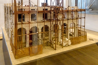 Model of building under construction on Rue de Rivoli, Paris