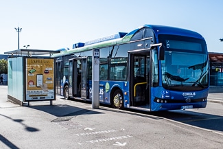 No 6 airport bus arriving at Beauvais-Tille Airport