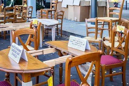 Furniture at Place des Halles market, Beauvais