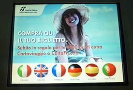 Trenitalia ticket machine screen