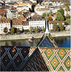 Basel and Rhine (Muenster roof in foreground)