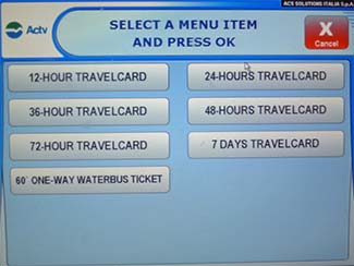 ACTV ticket types