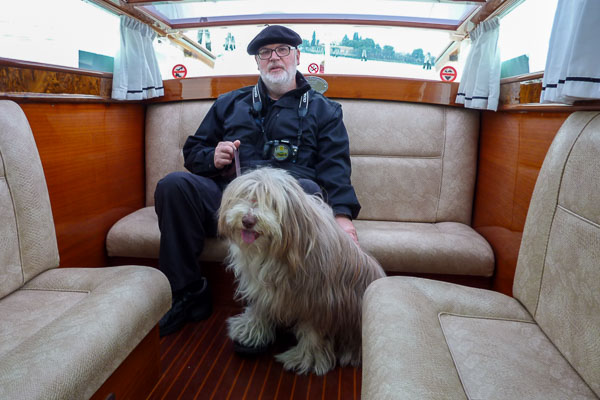 Dog in Venice water taxi