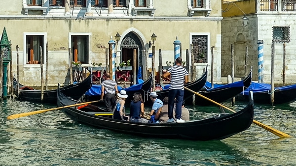 Traghetto on Grand Canal in Venice, Italy.