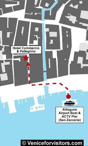 Hotel Commercio e Pellegrino walking map