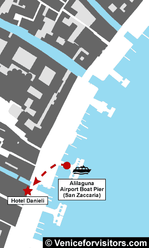 Hotel Danieli map directions