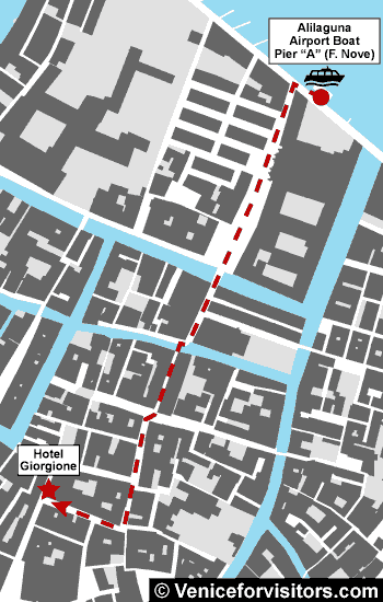 Hotel Giorgione map directions