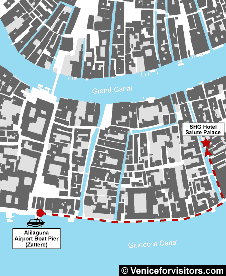 SHG Hotel Salute Palace from Zattere map