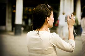 Venice tourist with camera